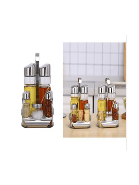 Spring Oil & Vinegar Set with Salt & Pepper Glass with Flow