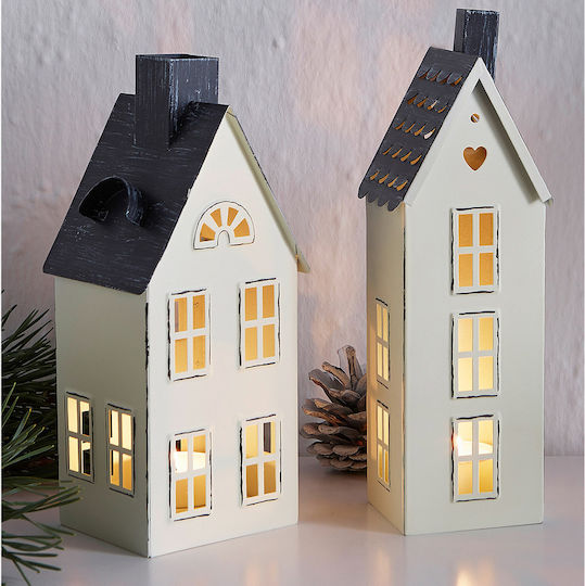 Euronova Christmas Decorative House White 8cm. 2pcs