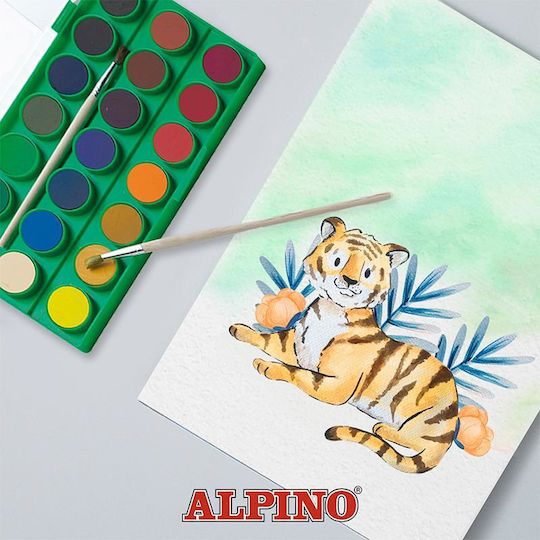 Alpino Σετ Νερομπογιές Πολύχρωμες με Πινέλο 21τμχ