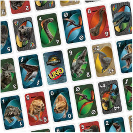 Настолна игра Uno: Jurrasic World 4 за 2-10 играчи 7+ години Mattel