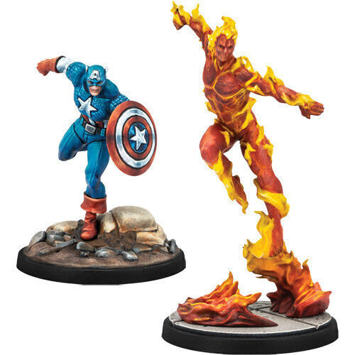 Marvel Crisis Protocol Captain America & Original Human Torch