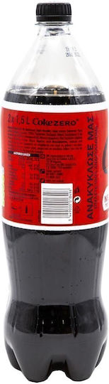 Coca-Cola Zero Cola με Ανθρακικό, Χωρίς Ζάχαρη σε Μπουκάλι 2x1500ml