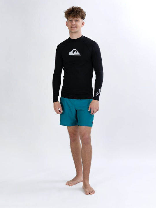 Quiksilver All Time UPF 50 Men Long Sleeve Sun Protection Shirt Black