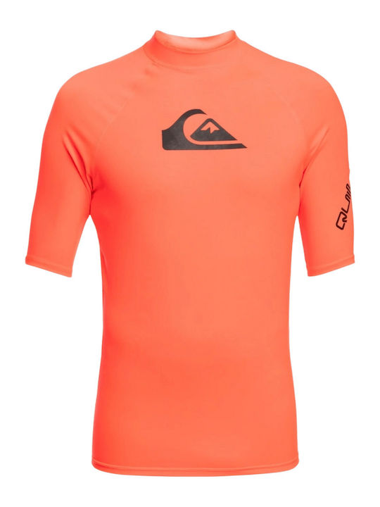 Quiksilver Men's Short Sleeve Sun Protection Shirt Orange