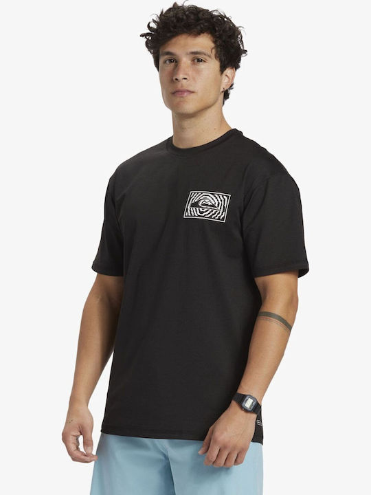 Quiksilver Mix Session UPF 50+ Men Short Sleeve Sun Protection Shirt Black