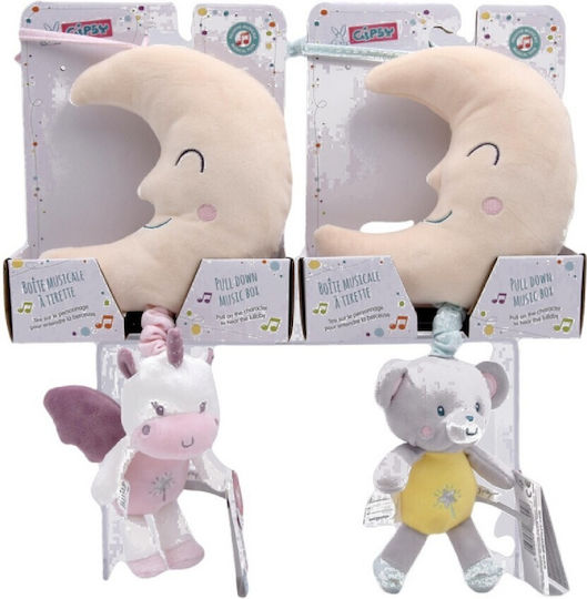 Gipsy Toys Suspendata Jucărie Pătuț cu muzică Lună & Animăluț 32cm pentru 0++ Luni (Diverse modele) 1 bucată
