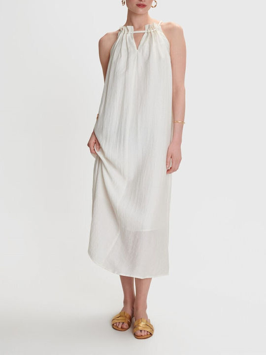 Καλοκαιρινό Midi Φόρεμα Off White