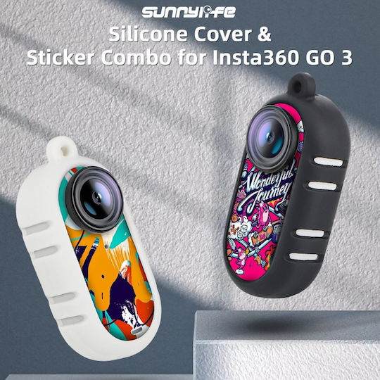 Insta360 Go 3 Sunnylife Cooling Silicone Case Skin Wrap Lens Cover Layer White