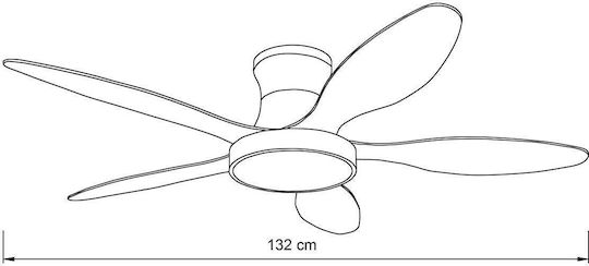 Inlight Denali Ventilator De Tavan 132cm Cu Lentile De Mărire Bej / Alb