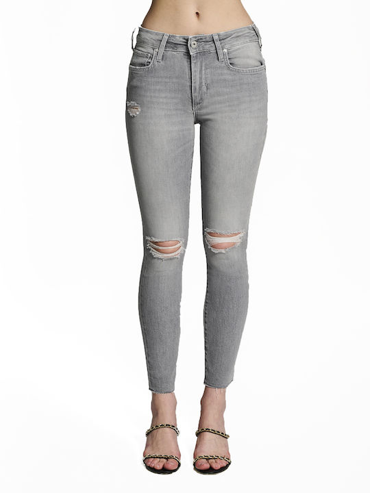 Sandra Γυναικείο Jean Παντελόνι Push Up Γκρι