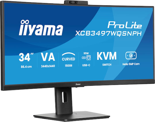 Iiyama ProLite XCB3497WQSNPH-B1 Ultrawide VA Curved Monitor 34" QHD 3440x1440
