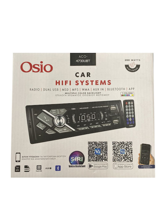 Osio Ηχοσύστημα Αυτοκινήτου 1DIN (Bluetooth/USB)