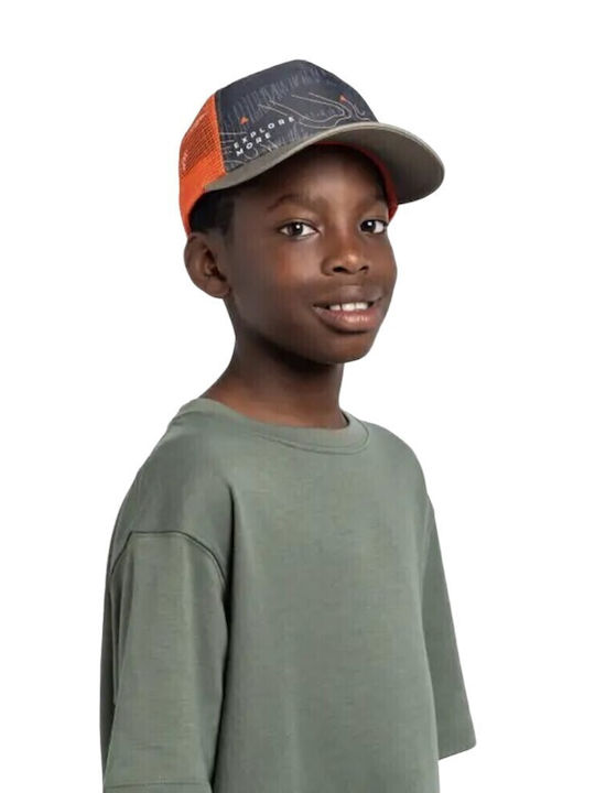 Buff Kids' Jockey Fabric Trucker Cap Multicolour