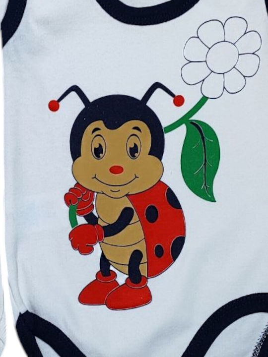 Babydom Set Bodys-uri Pentru Bebeluşi Albastre Ecru