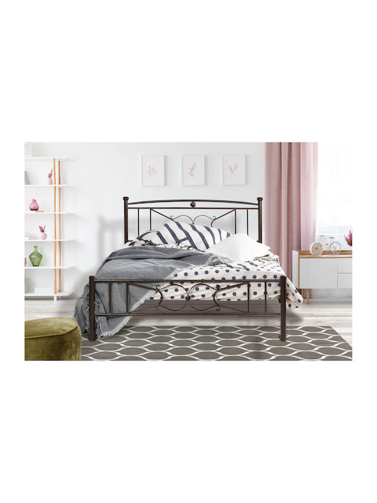 No18 Double Metal Gray Bed for Mattress 140x190cm