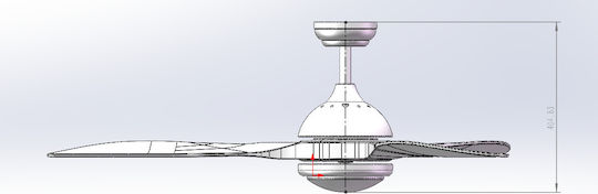 IQ Ceiling Fan 138cm with Light Satin Nickel