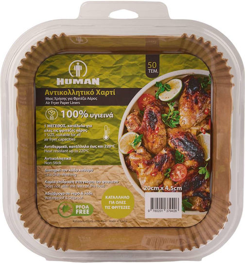 Human Non-stick Papers for Air Fryer 20x20cm 50pcs