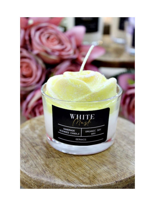 Aromatic Soy Candle Rose White Musk Glass Small Φ8.2 X 5.8 Cm