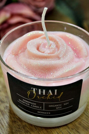 Αρωματικό Κερί Σόγιας Τριαντάφυλλο Thai Orchid Ποτήρι Small Φ8,2 X 5,8 Cm