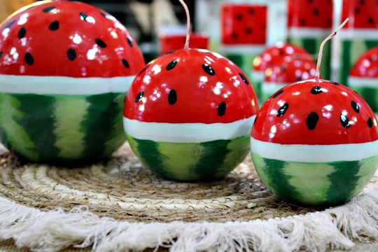 Handgemachte Kerze Kugel Wassermelone P29 cm