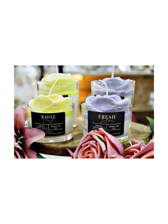 Aromatic Soy Candle Rose Sandalwood Glass Small Φ8.2 X 5.8 Cm