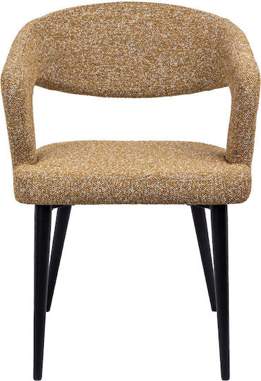 Caprice Dining Room Fabric Chair Mustard, White 53.5x57x80.5cm 2pcs