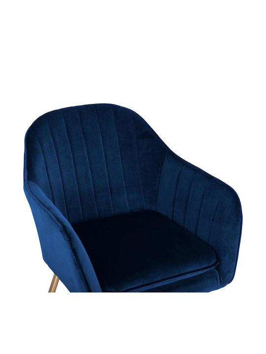 Sawyer Dining Room Velvet Armchair Blue / Gold 55x60x83cm 2pcs
