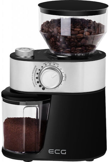 ECG KM 1412 Electric Coffee Grinder 200W for 240gr Beans and 18 Grind Levels Black