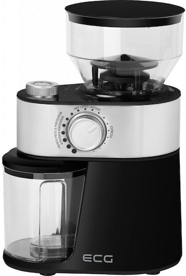 ECG KM 1412 Electric Coffee Grinder 200W for 240gr Beans and 18 Grind Levels Black