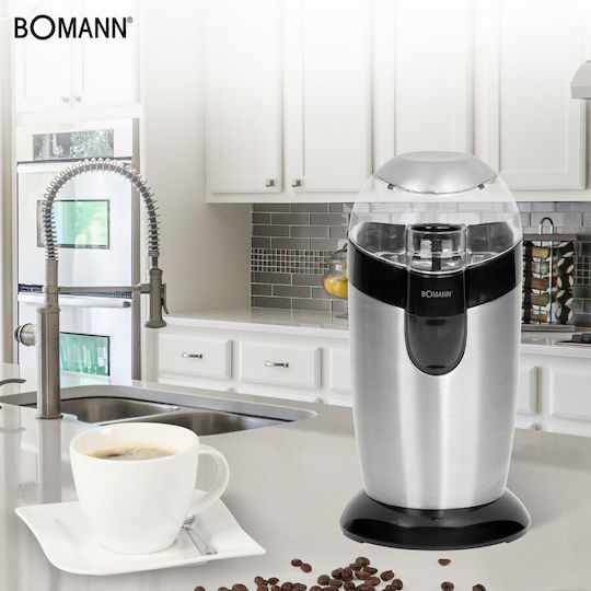 Bomann KSW 445 CB Ηλεκτρικός Μύλος Καφέ 120W με Χωρητικότητα 40gr Ασημί