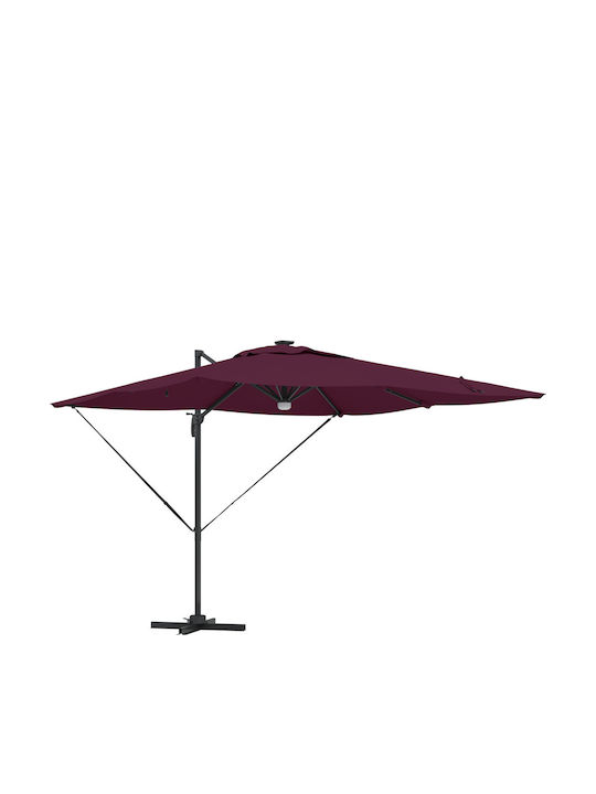 Umbrelă Suspendată Din Aluminiu Burgundy 2.86x2.85xÎnălțime 2.7m