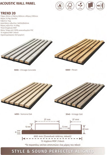 Acoustic 3d Panel Trend 6880 Pecan 20 600 2780mm Newplan Newplan
