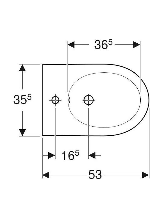 Geberit Wall-Hanging Bidet 35.5x53x30cm