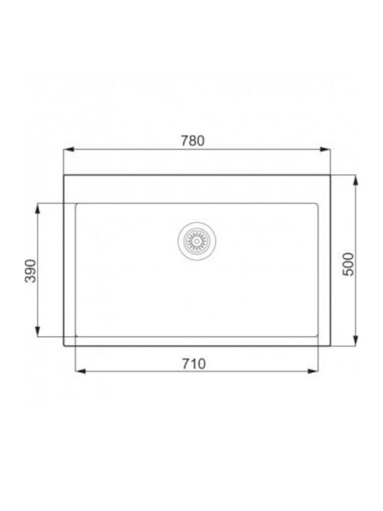 Unixton Drop-In Chiuvetă din Granit Sintetic L78xW50cm