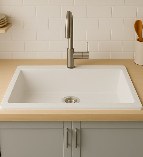 Unixton Ένθετος από Συνθετικό Γρανίτη Μ78xΠ50cm Λευκός