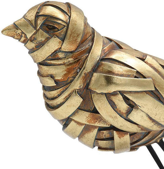 Table Decorative Figure Fylliana Fl25089 Bird Gold-Black Color 20x7x17cm