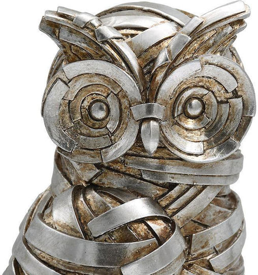 Figurină Decorativă de Masă Fylliana Fl25090 Bufniță Culoare Argintiu-Negru 9.5x9.5x22.5cm