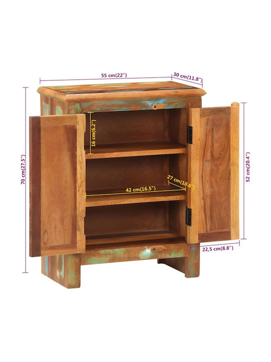 Cabinet de depozitare din lemn masiv L55xW30xH70buc