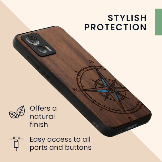 KWmobile Wood Задна корица Дърво Кафяв (Motorola Edge 30)