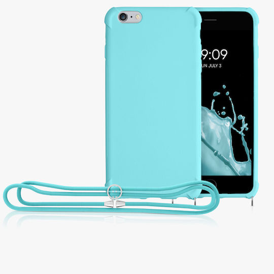 KWmobile Silicone / Plastic Back Cover with Green Neck Strap for iPhone 6/6s Plus Realme 6 / 6s