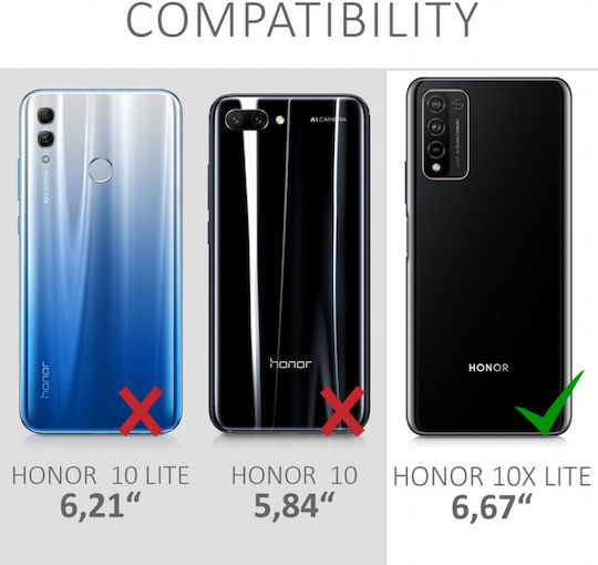 KWmobile Huawei Umschlag Rückseite Silikon Schwarz (Ehre 10)