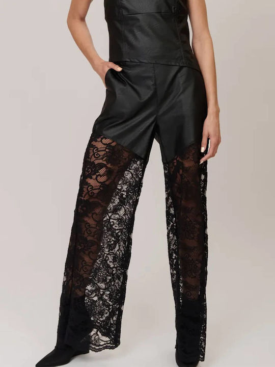 Collectiva Noir Women's Fabric Trousers Black