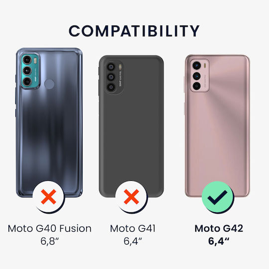KWmobile Back Cover Σιλικόνης / Πλαστικό με Λουράκι Μπλε (Moto G42)