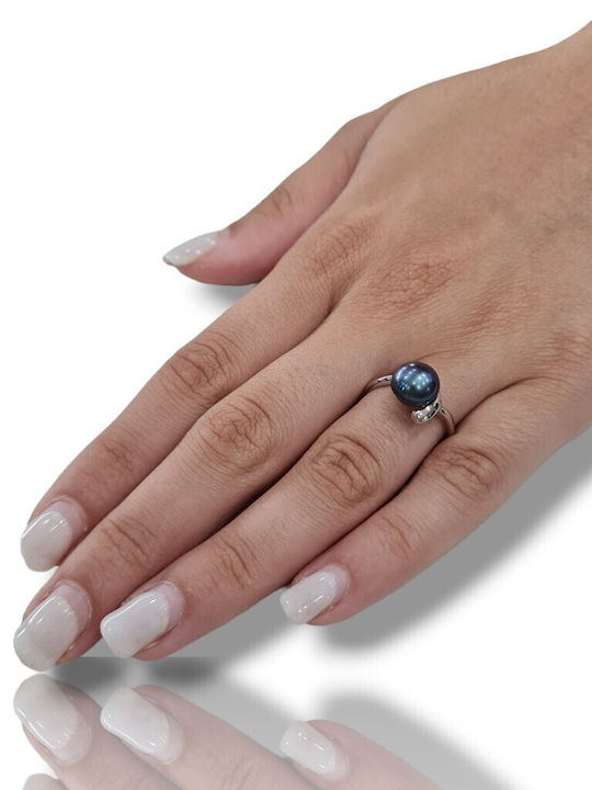 Mentzos Ring with Pearls made of Silver
