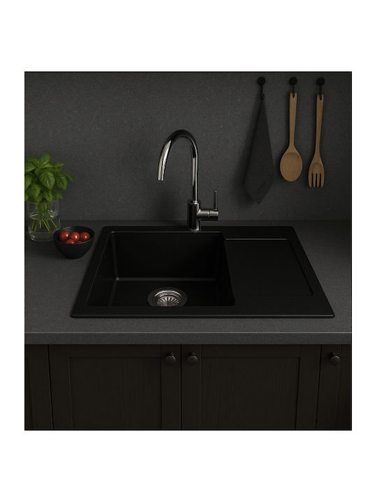 Unixton Drop-In Spüle aus Verbundgranulat B61xT50cm Schwarz