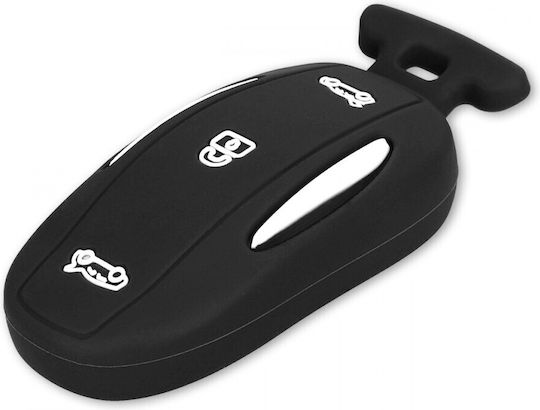 Car Key Cover Case Tesla Model X Silicone Black 45661.01