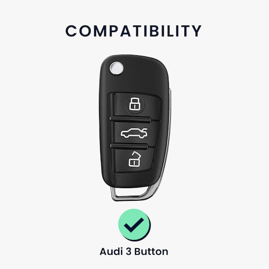 Car Key Case Audi 3 Buttons Silicone Black 53134.01