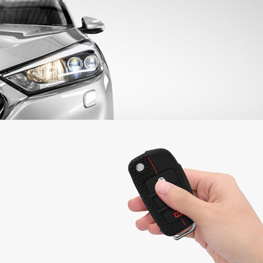 Car Key Case Audi 3 Buttons Silicone Black 53134.01