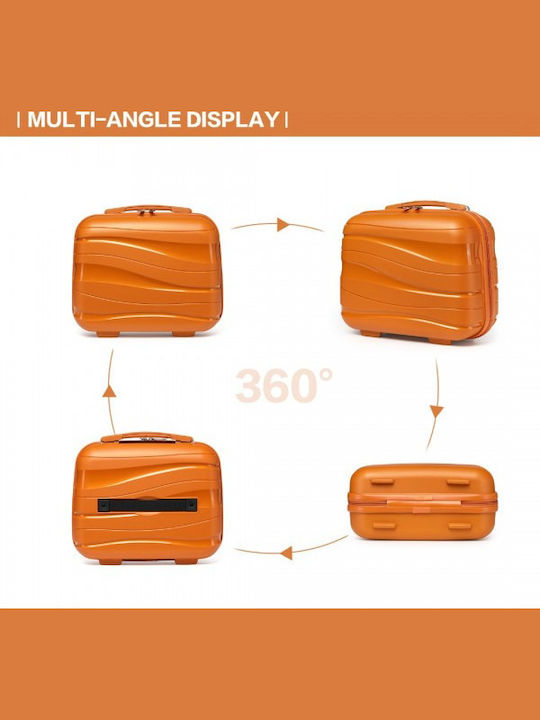 Miss Lulu Lightweight Polypropylene Hard Shell Vanity Case Orange 24.5 Cm 30.5 Cm 15 Cm
