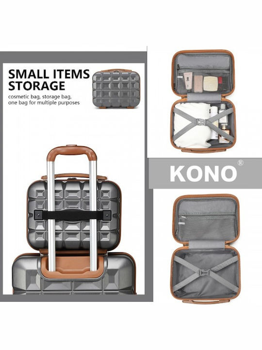 Miss Lulu Lightweight Hard Shell Abs Vanity Case Gray 24.5 Cm 30.5 Cm 15 Cm